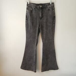 Gilipur Jeans Womens XL Dark Gray Flare High Waisted Grunge Retro Y2K Streetwear